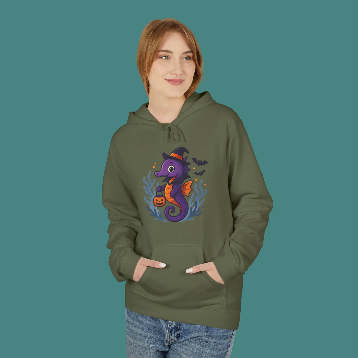 Halloween Seahorse Fleece Unisex Hoodie