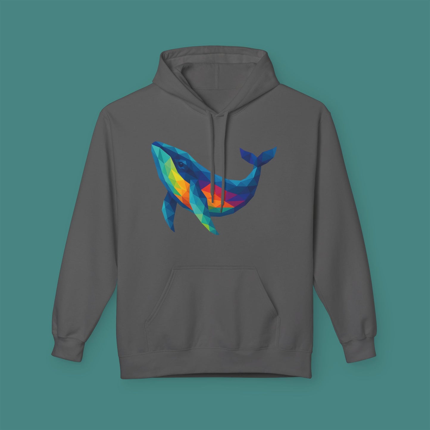 Geometric Polygon Whale Fleece Unisex Hoodie