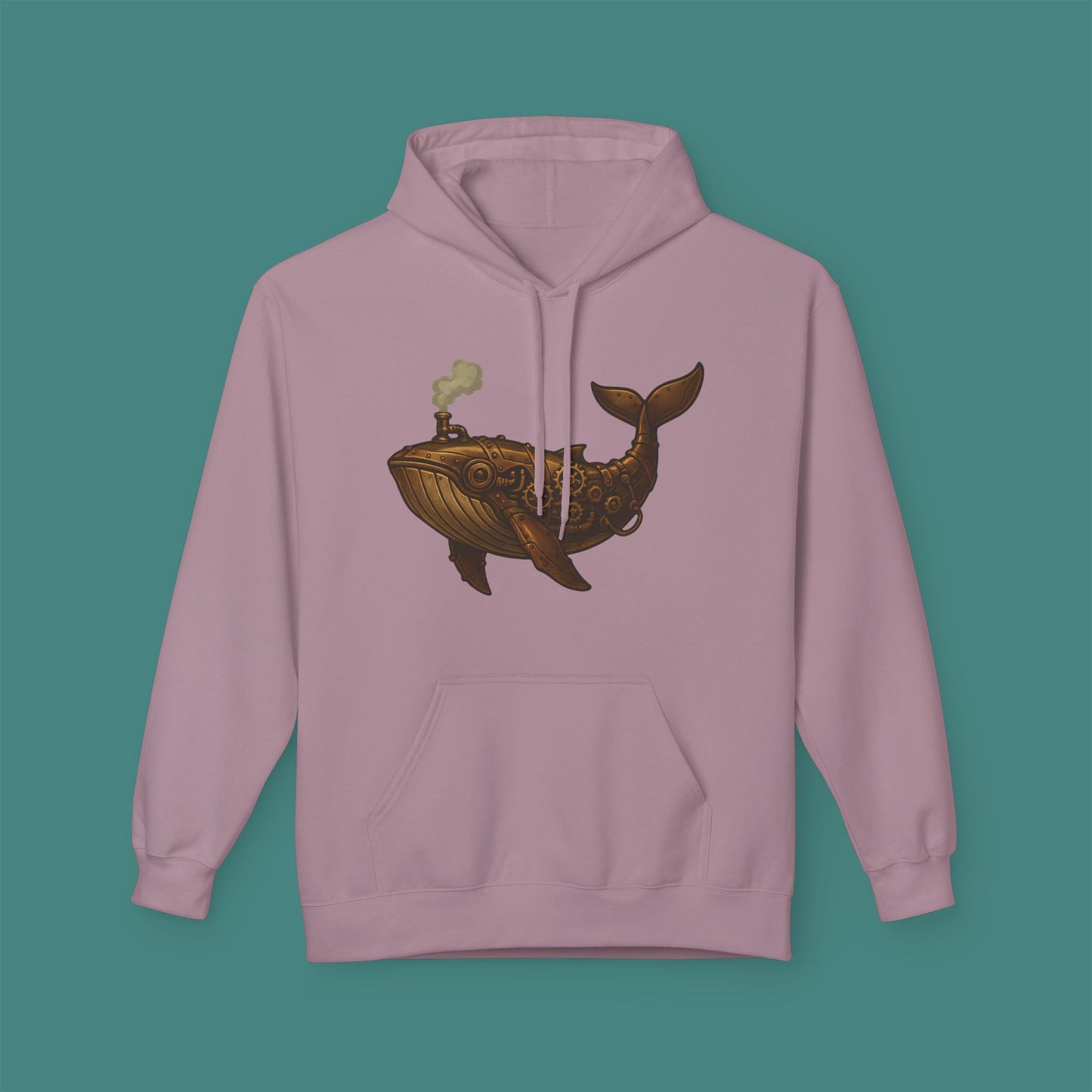 Steampunk Mechanical Whale Fleece Unisex Hoodie