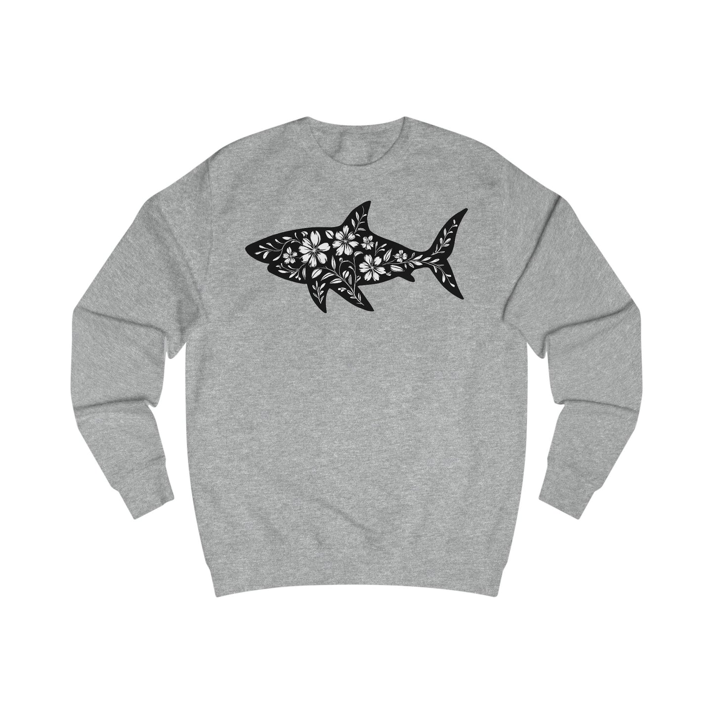 Floral Shark Silhouette Unisex Sweatshirt