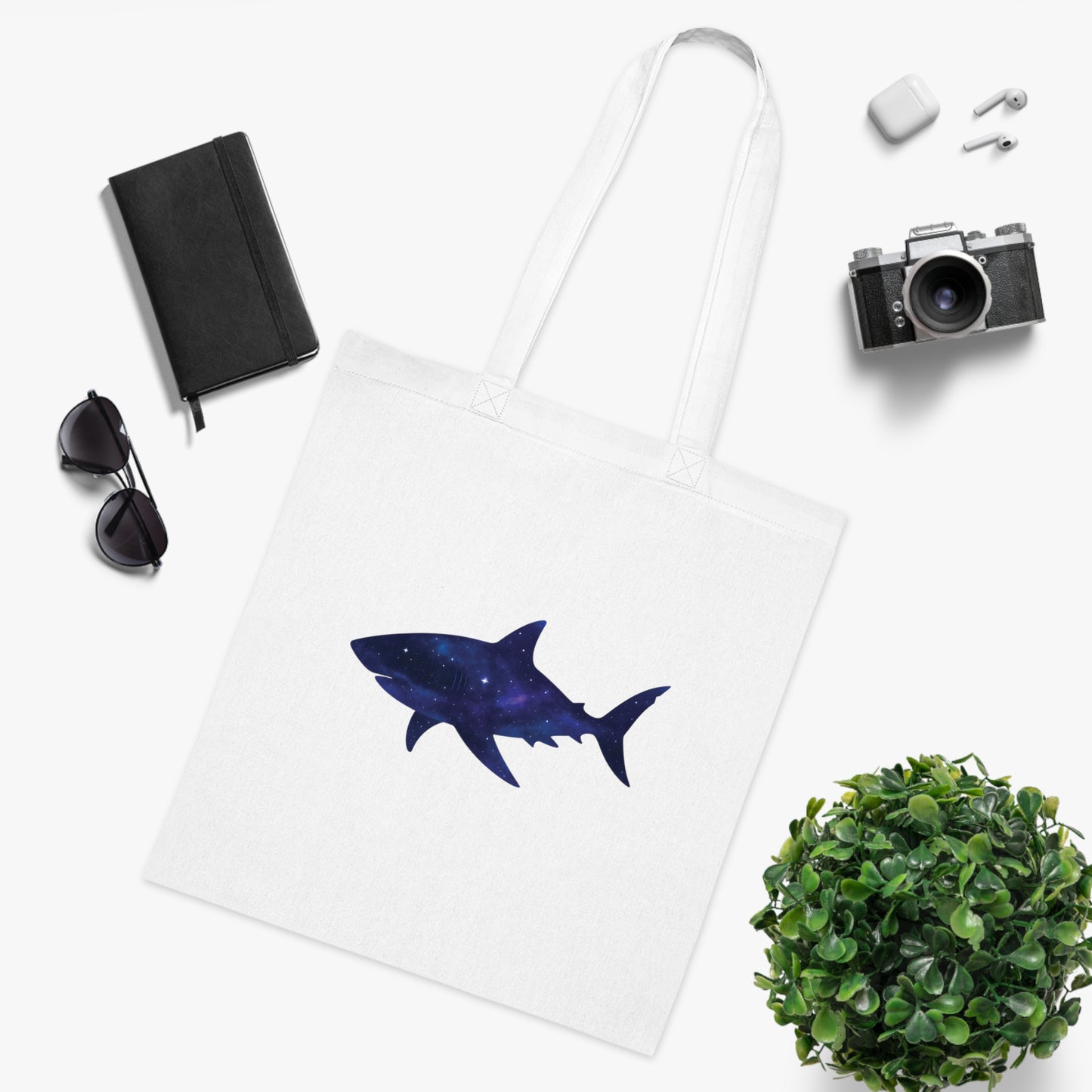 Cosmic Galaxy Shark Tote Bag