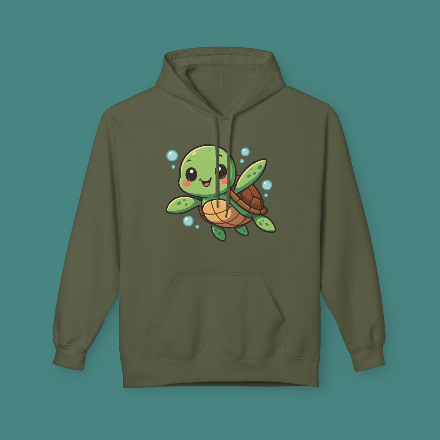 Cartoon Cute Turtle Fleece Unisex Hoodie