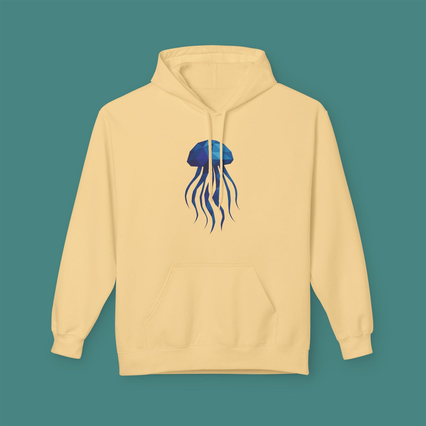 Geometric Polygon Jellyfish Fleece Unisex Hoodie