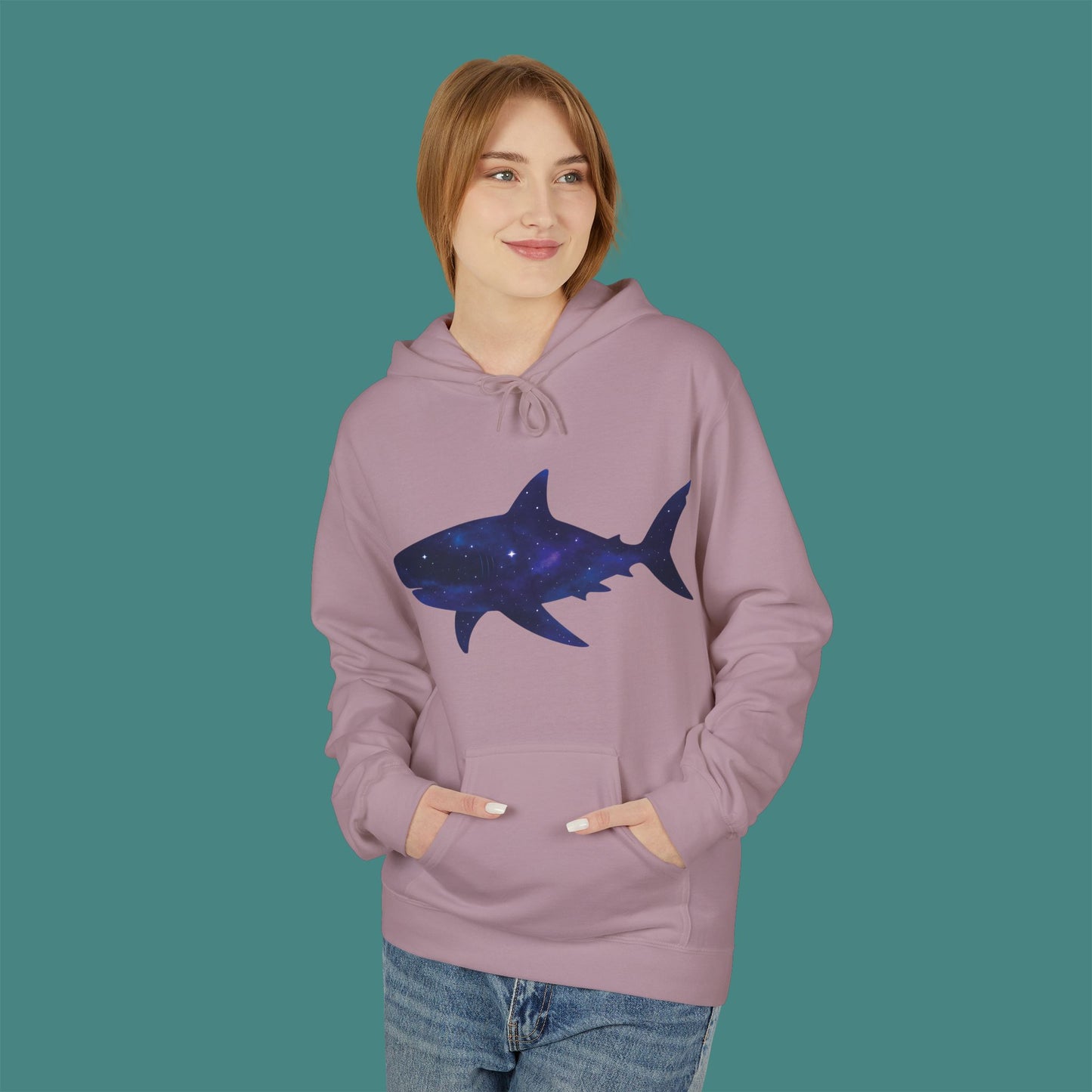 Cosmic Galaxy Shark Fleece Unisex Hoodie