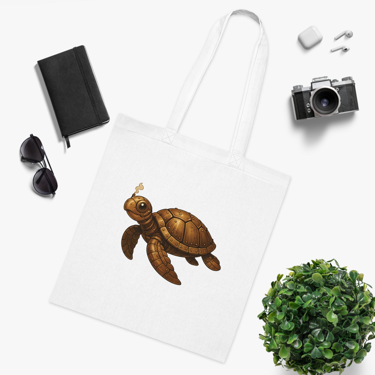 Steampunk Mechanical Turtle Tote Bag