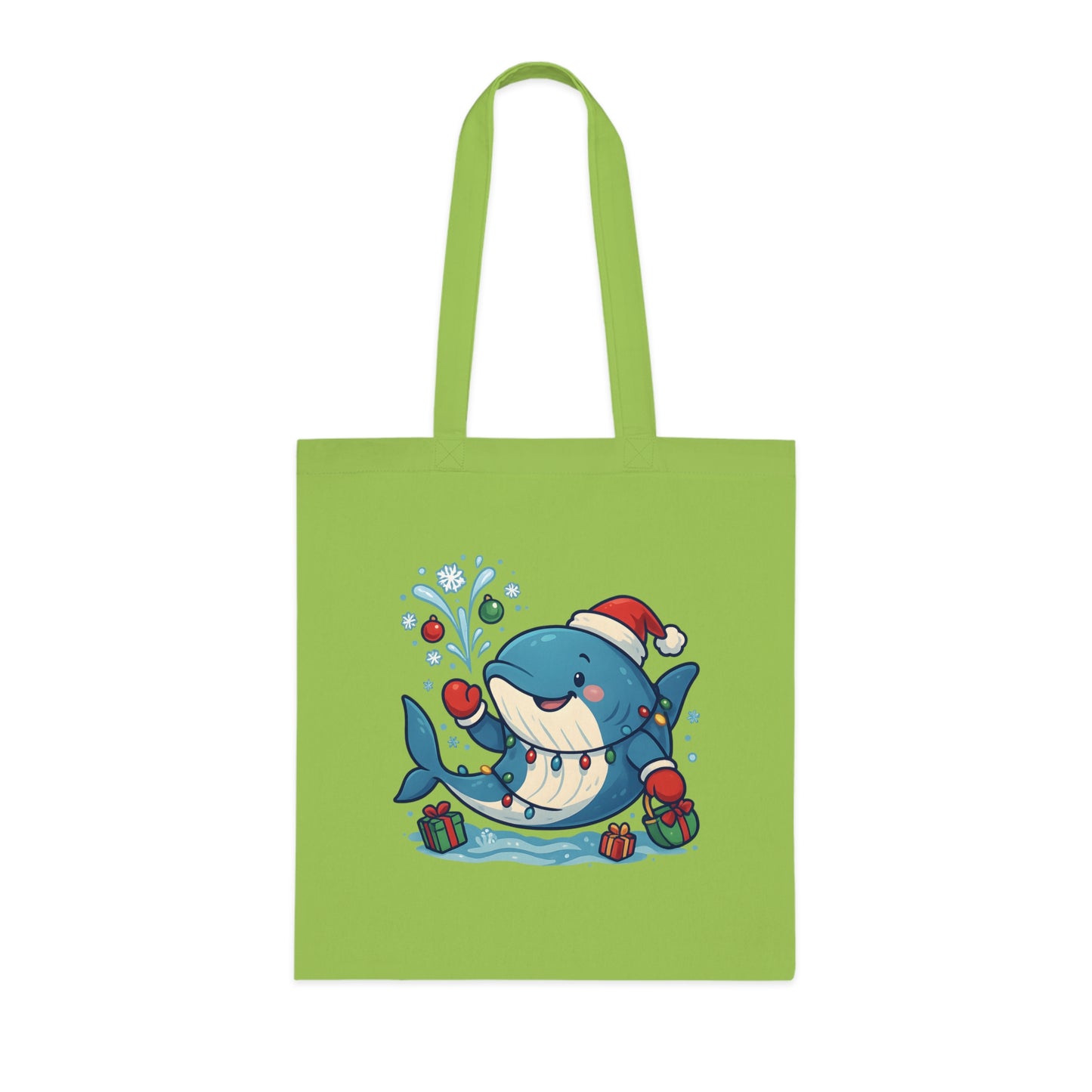Christmas Whale Tote Bag