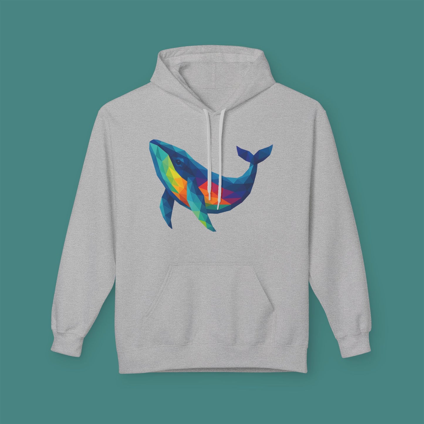 Geometric Polygon Whale Fleece Unisex Hoodie