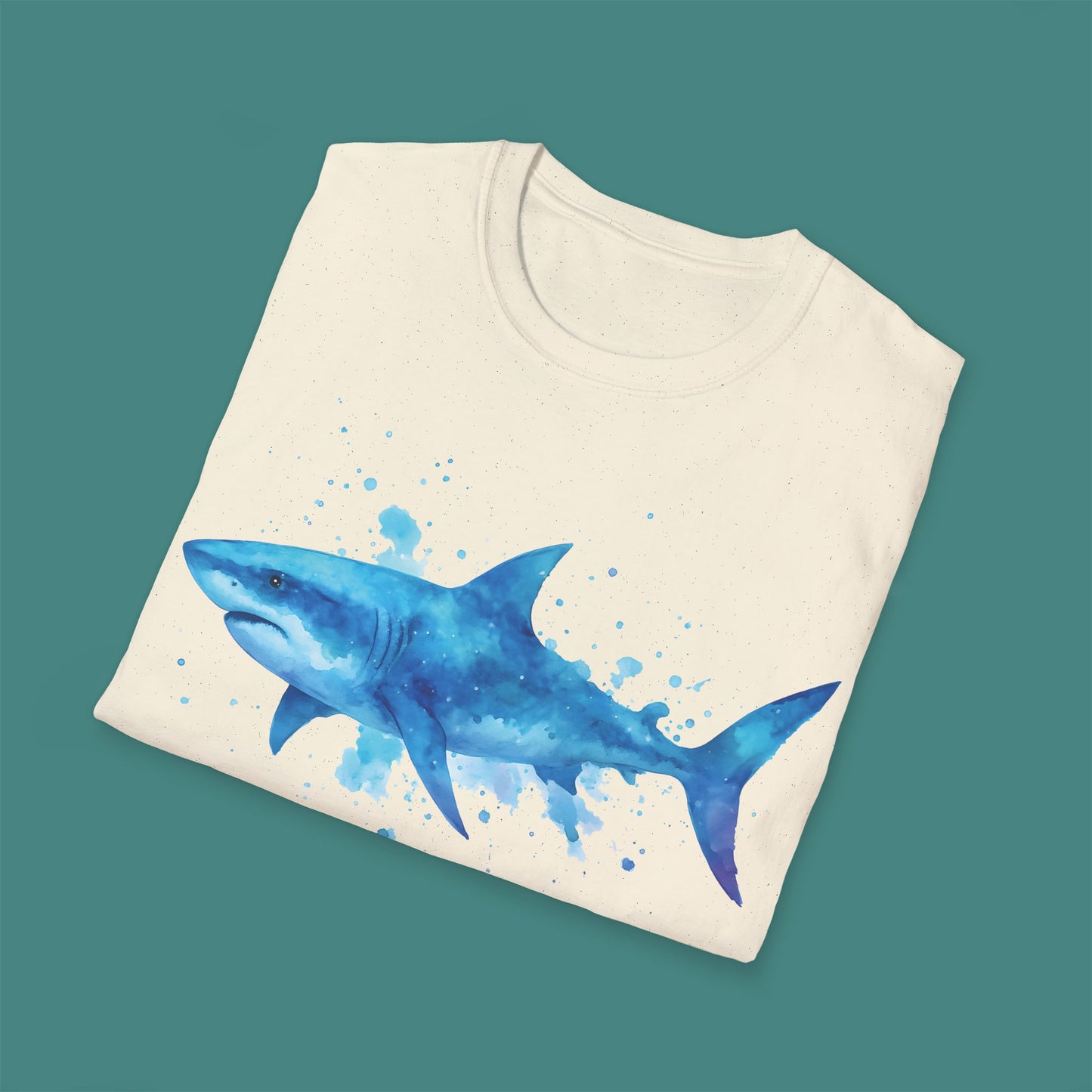 Watercolor Splash Shark Unisex T-Shirt