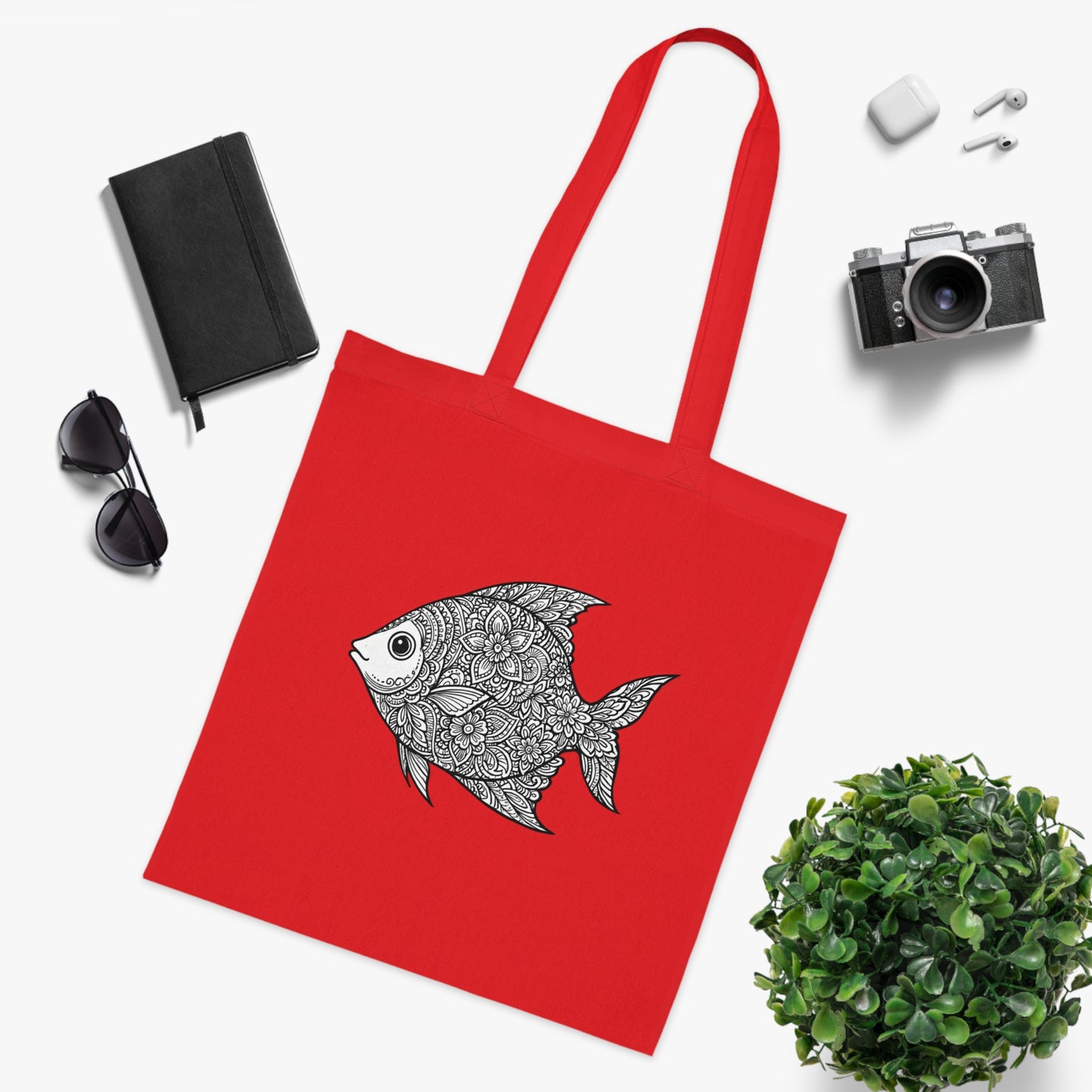 Intricate Mandala Fish Tote Bag