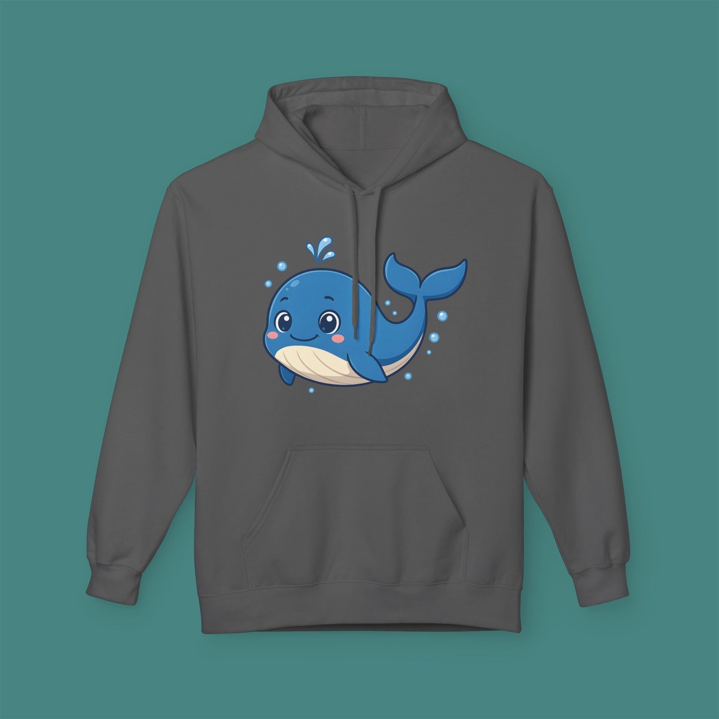 Cartoon Cute Whale Fleece Unisex Hoodie