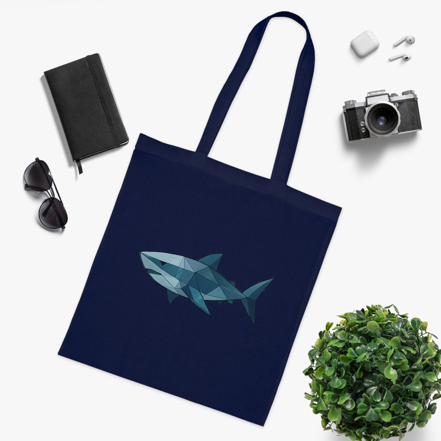 Geometric Polygon Shark Tote Bag