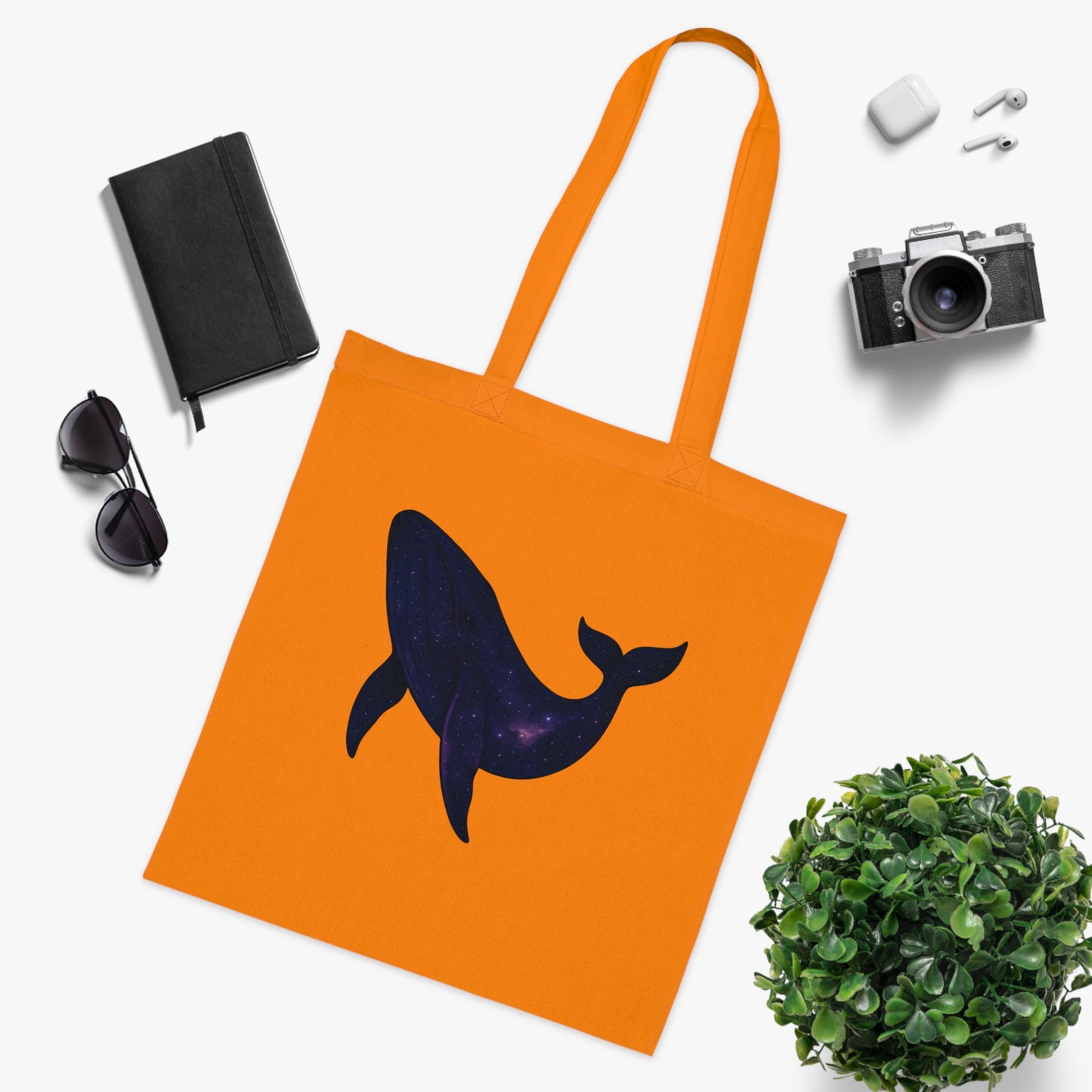 Cosmic Galaxy Whale Tote Bag
