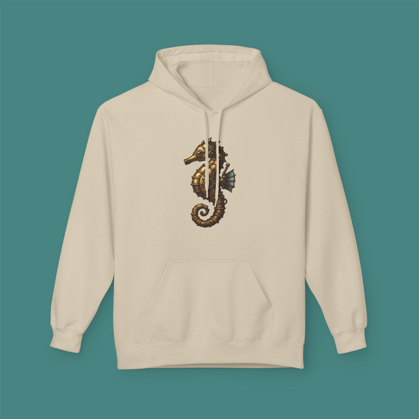 Steampunk Mechanical Seahorse Fleece Unisex Hoodie