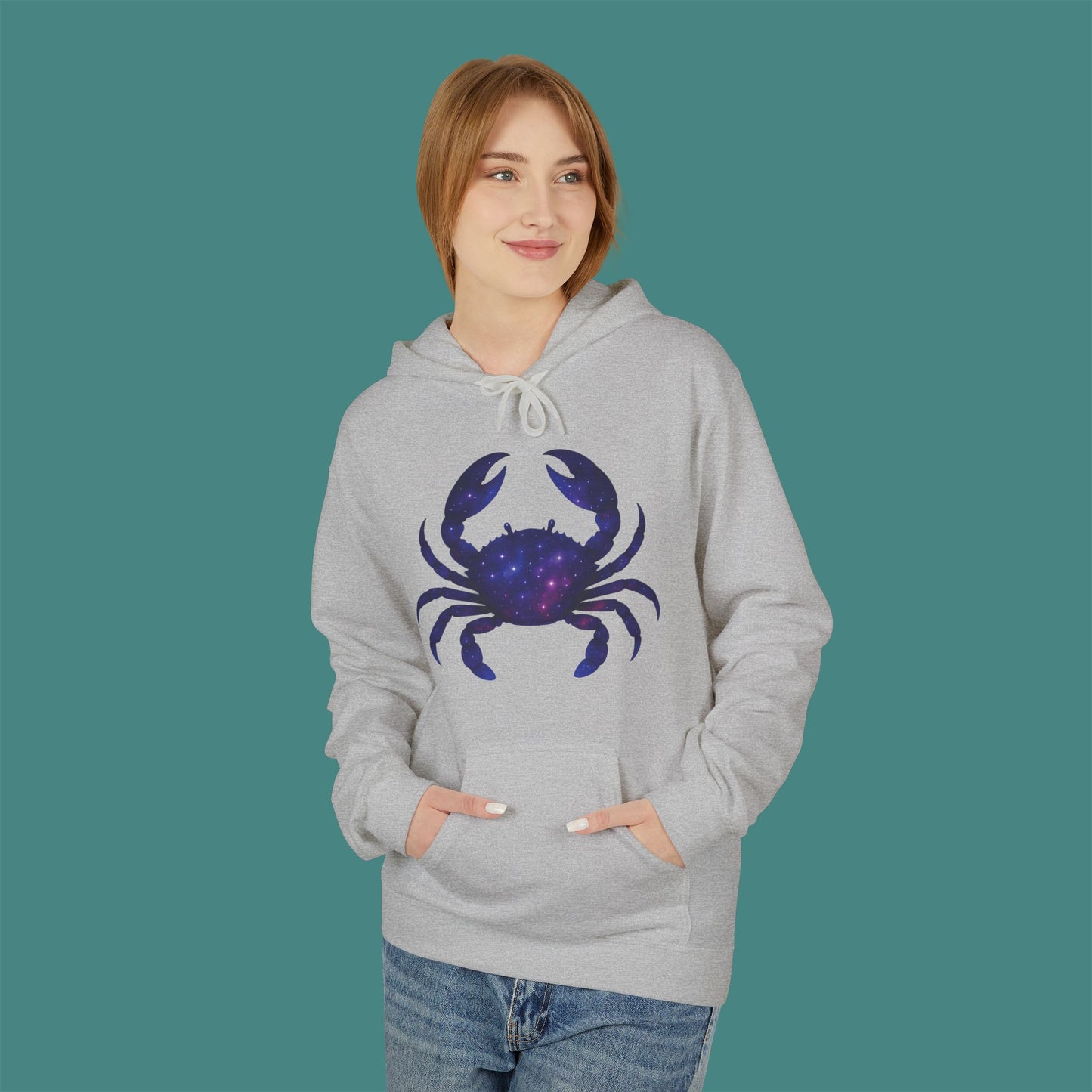 Cosmic Galaxy Crab Fleece Unisex Hoodie