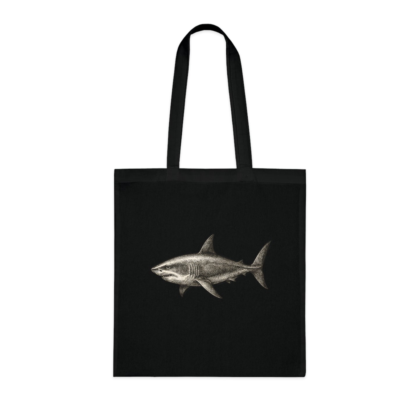 Vintage Etching Shark Tote Bag