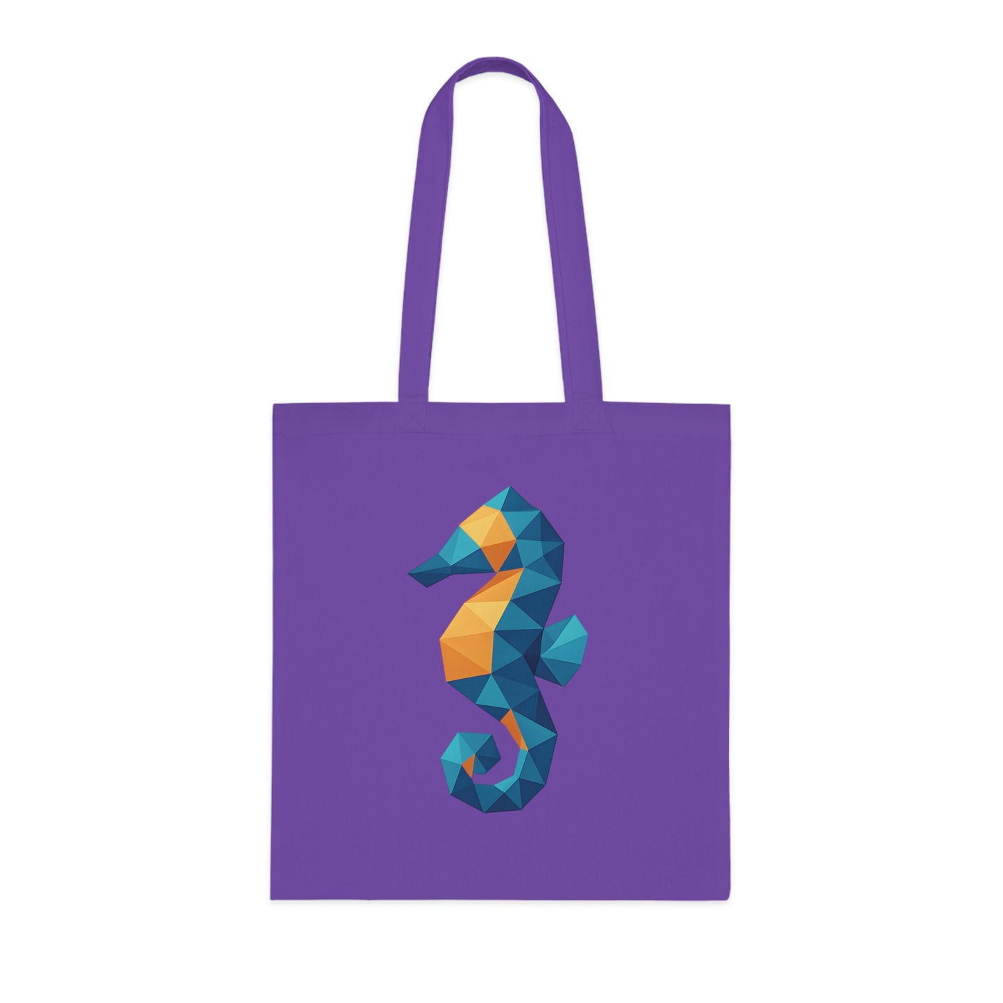 Geometric Polygon Seahorse Tote Bag