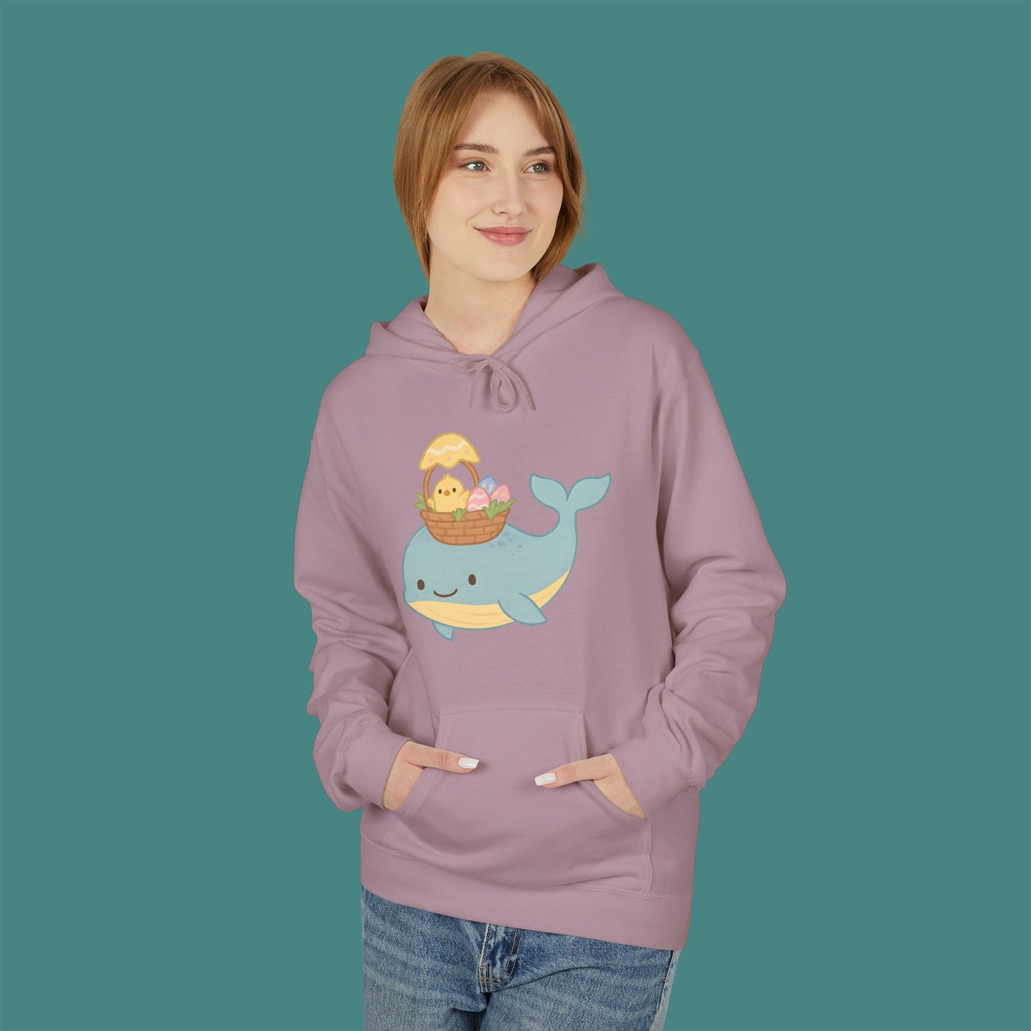 Easter Whale Fleece Unisex Hoodie