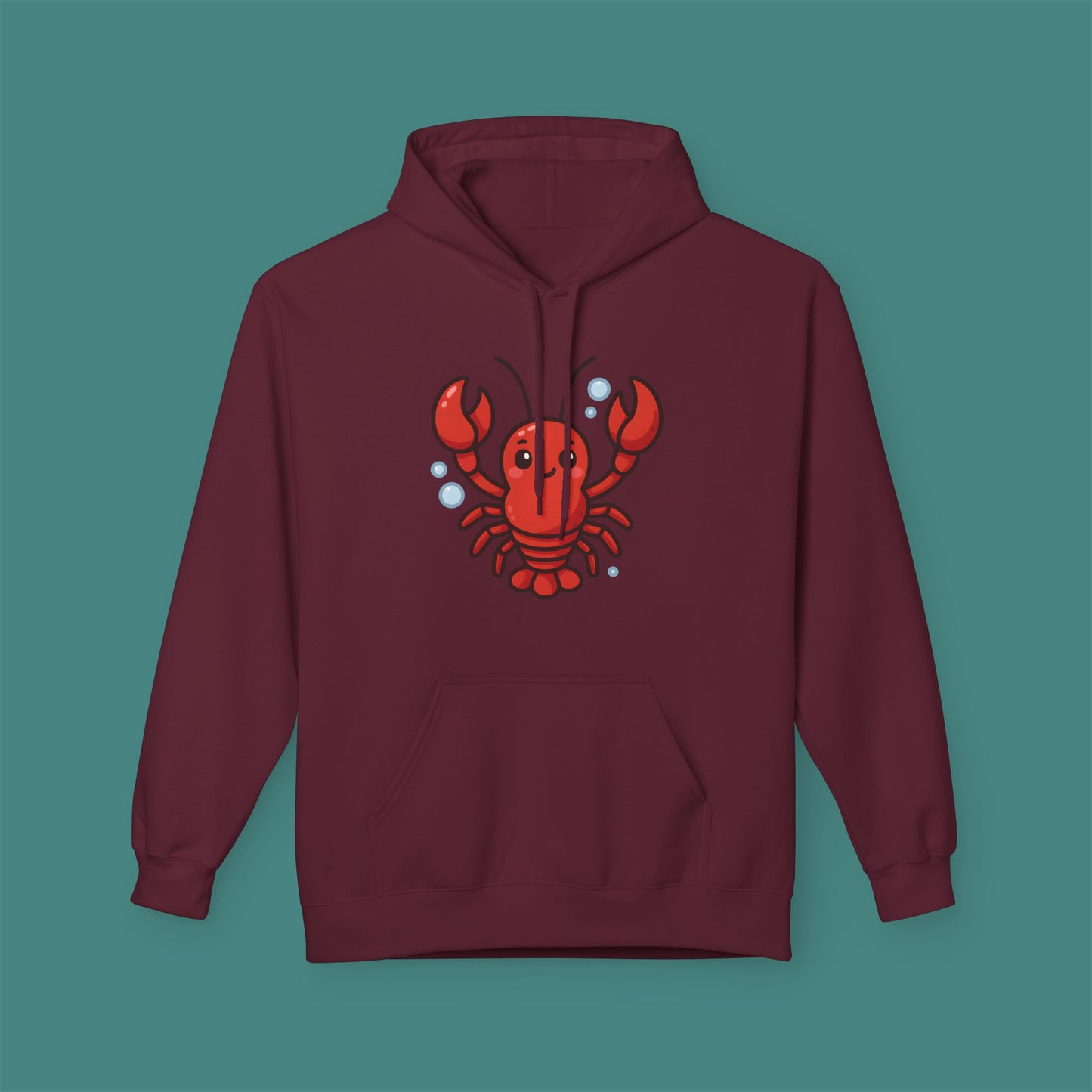 Cartoon Cute Lobster Fleece Unisex Hoodie