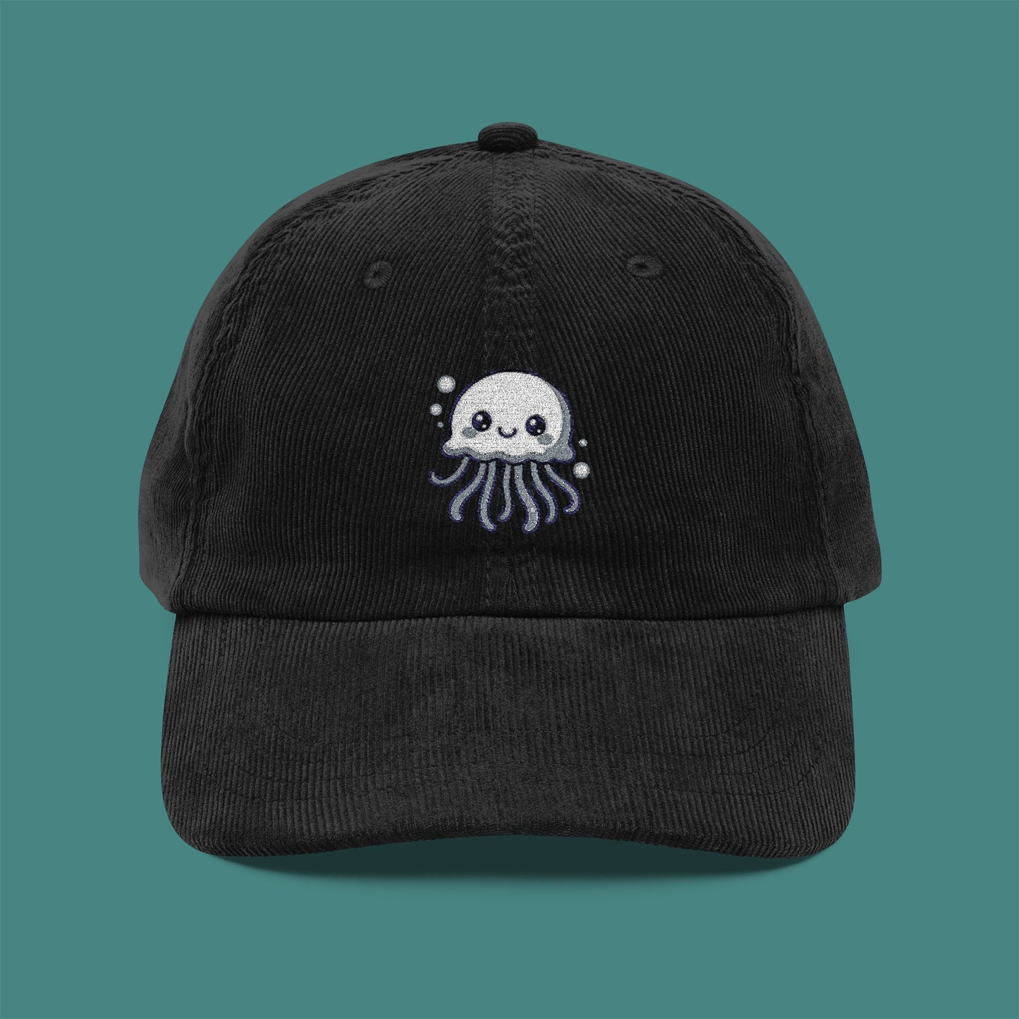 Cartoon Cute Jellyfish Corduroy Embroidered Cap