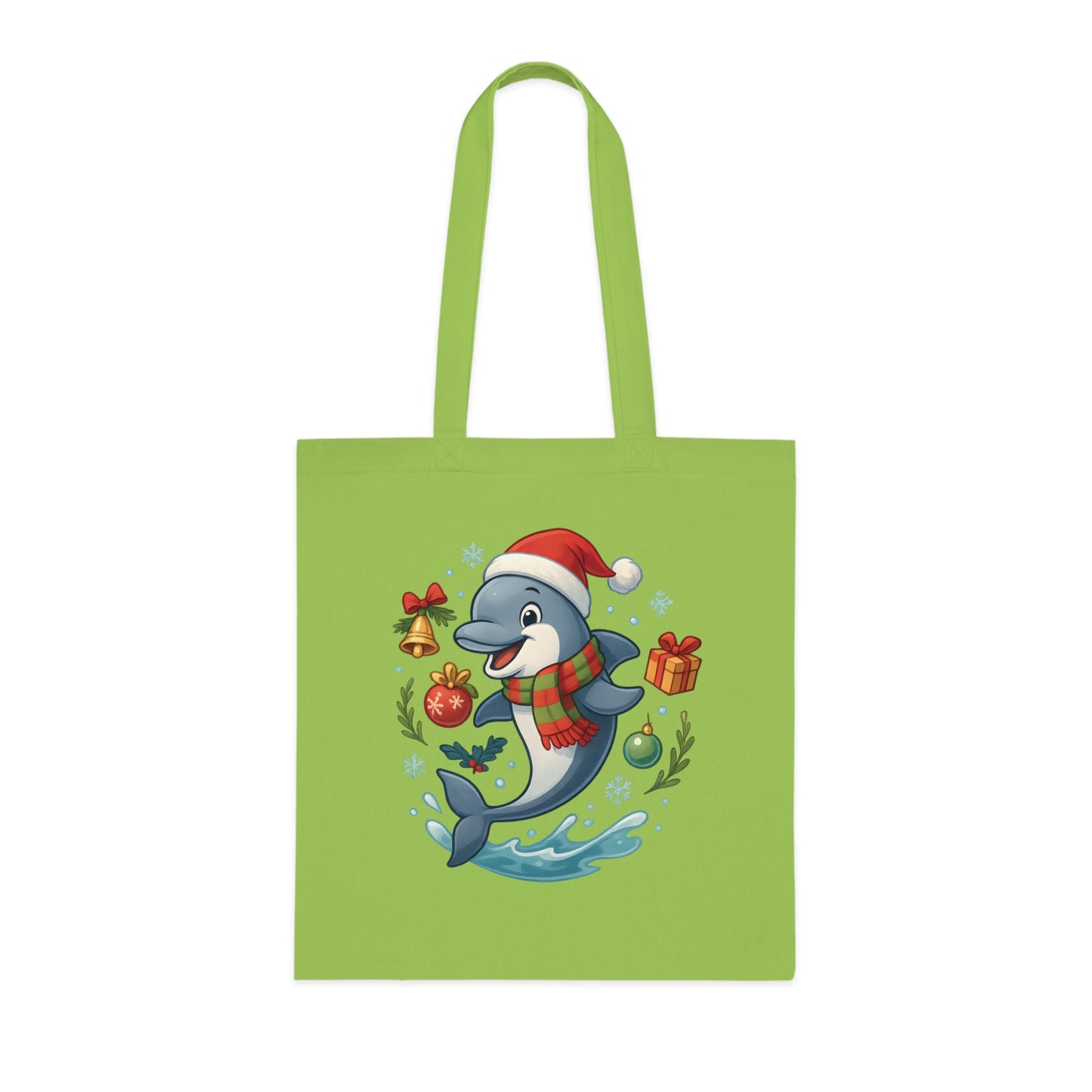 Christmas Dolphin Tote Bag