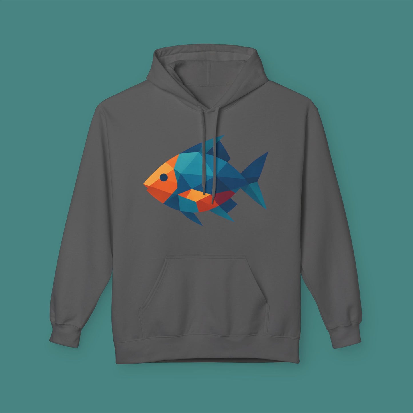 Geometric Polygon Fish Fleece Unisex Hoodie