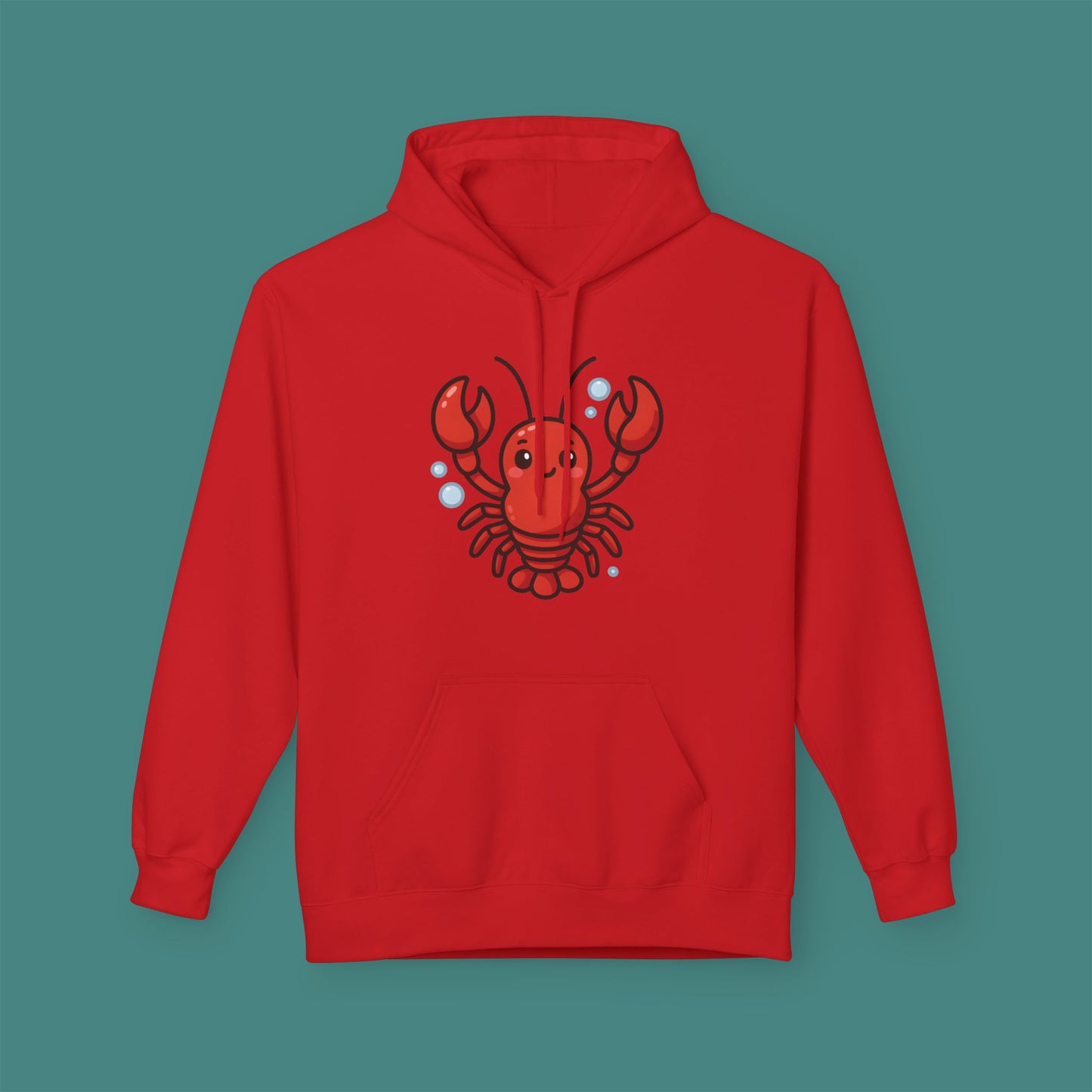 Cartoon Cute Lobster Fleece Unisex Hoodie