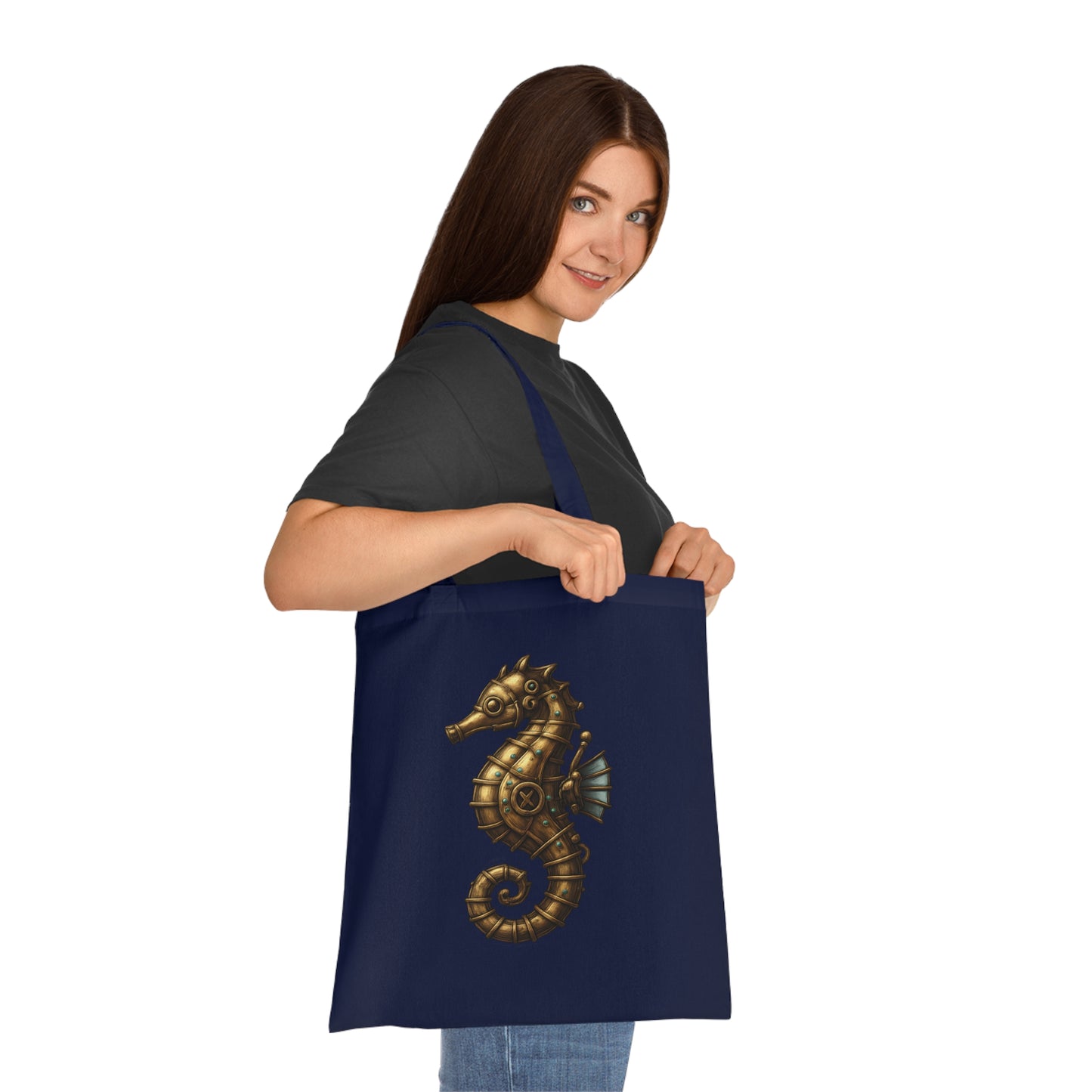 Steampunk Mechanical Seahorse Tote Bag