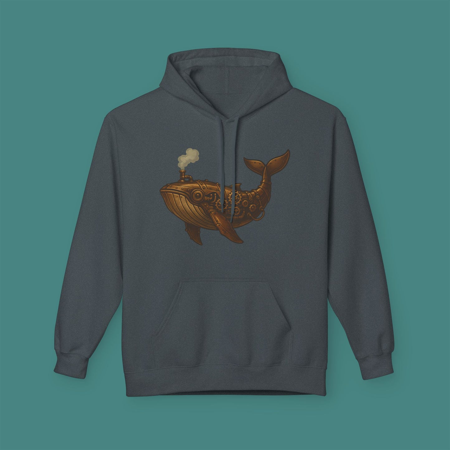 Steampunk Mechanical Whale Fleece Unisex Hoodie