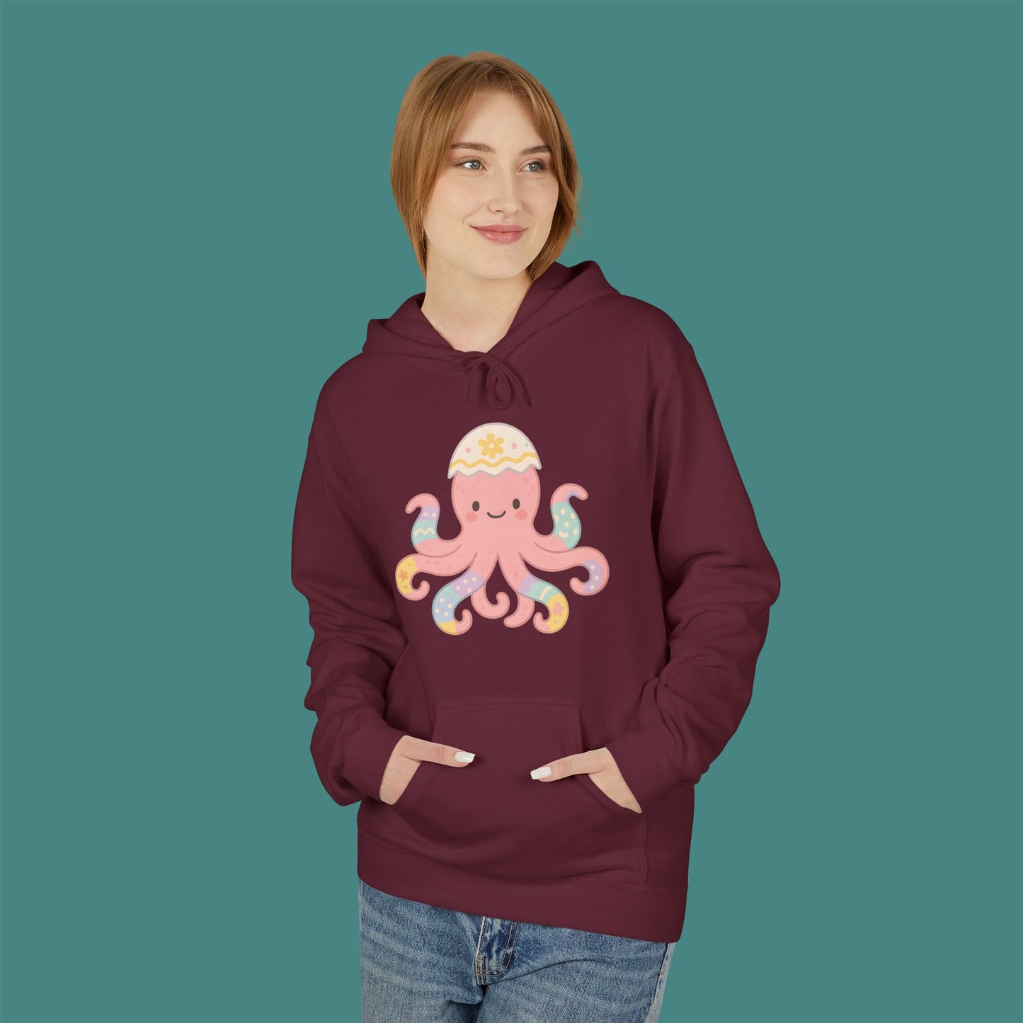 Easter Octopus Fleece Unisex Hoodie