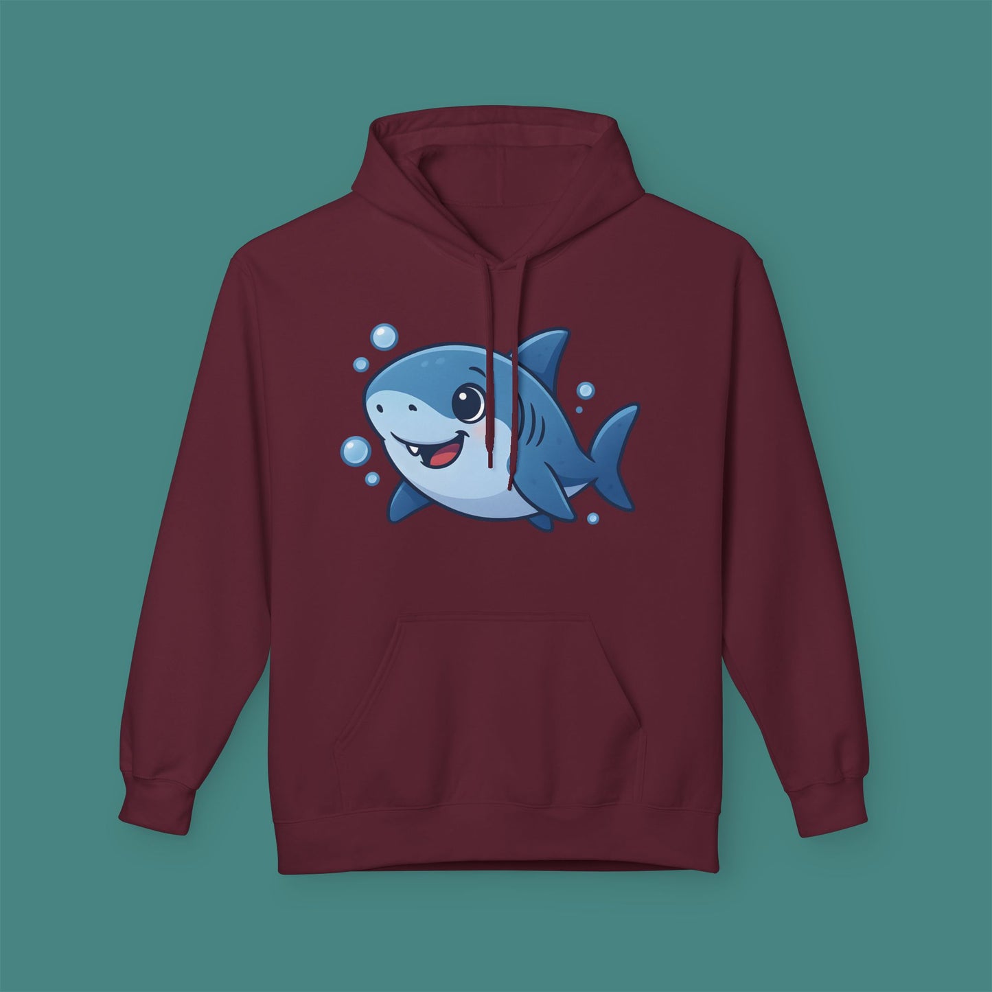 Cartoon Cute Shark Fleece Unisex Hoodie