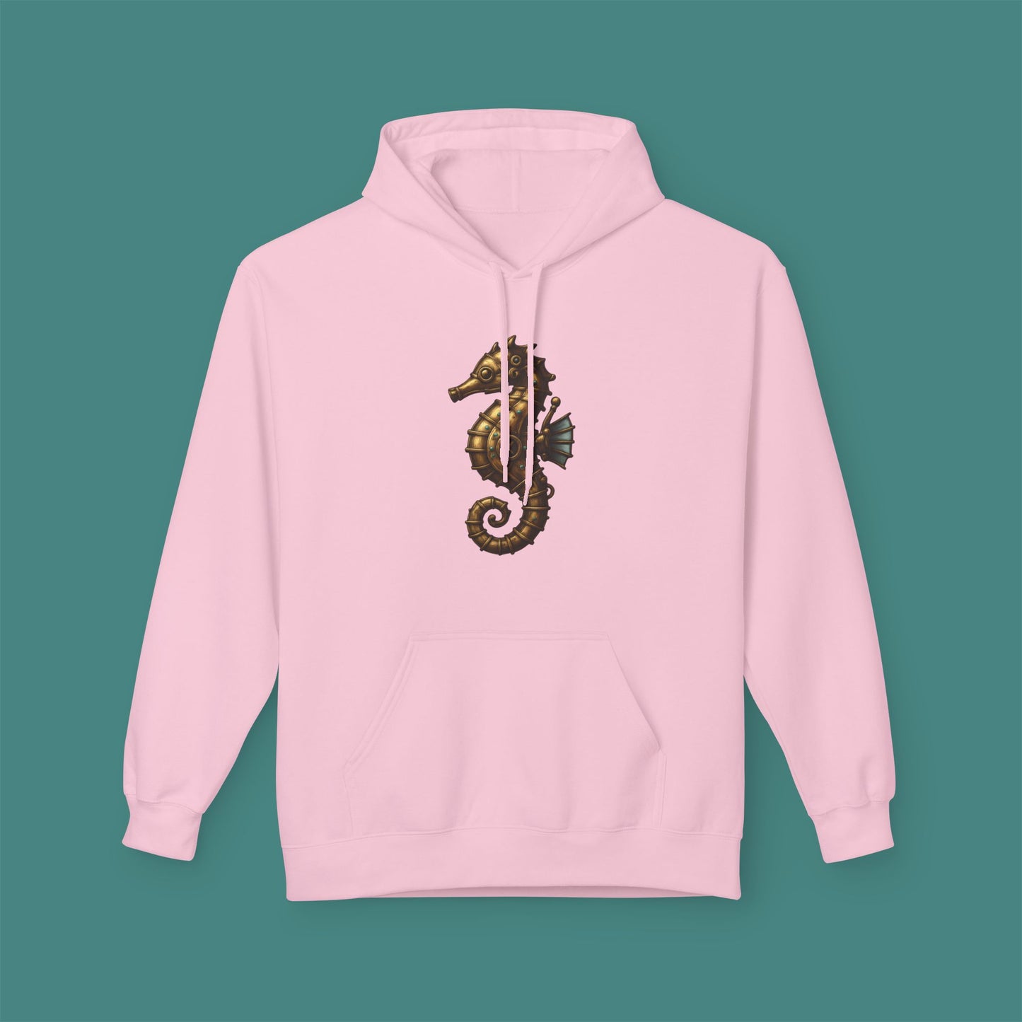 Steampunk Mechanical Seahorse Fleece Unisex Hoodie
