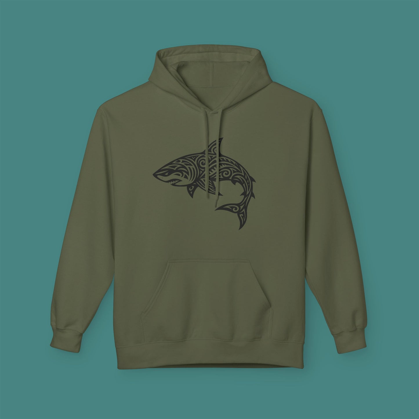 Tribal Tattoo Shark Fleece Unisex Hoodie