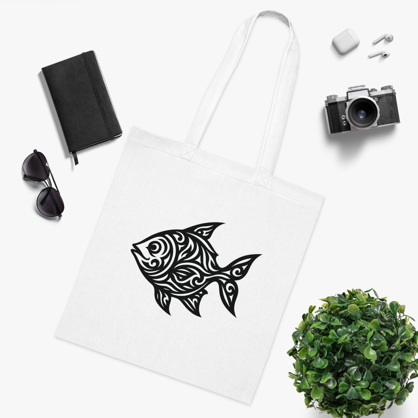 Tribal Tattoo Fish Tote Bag