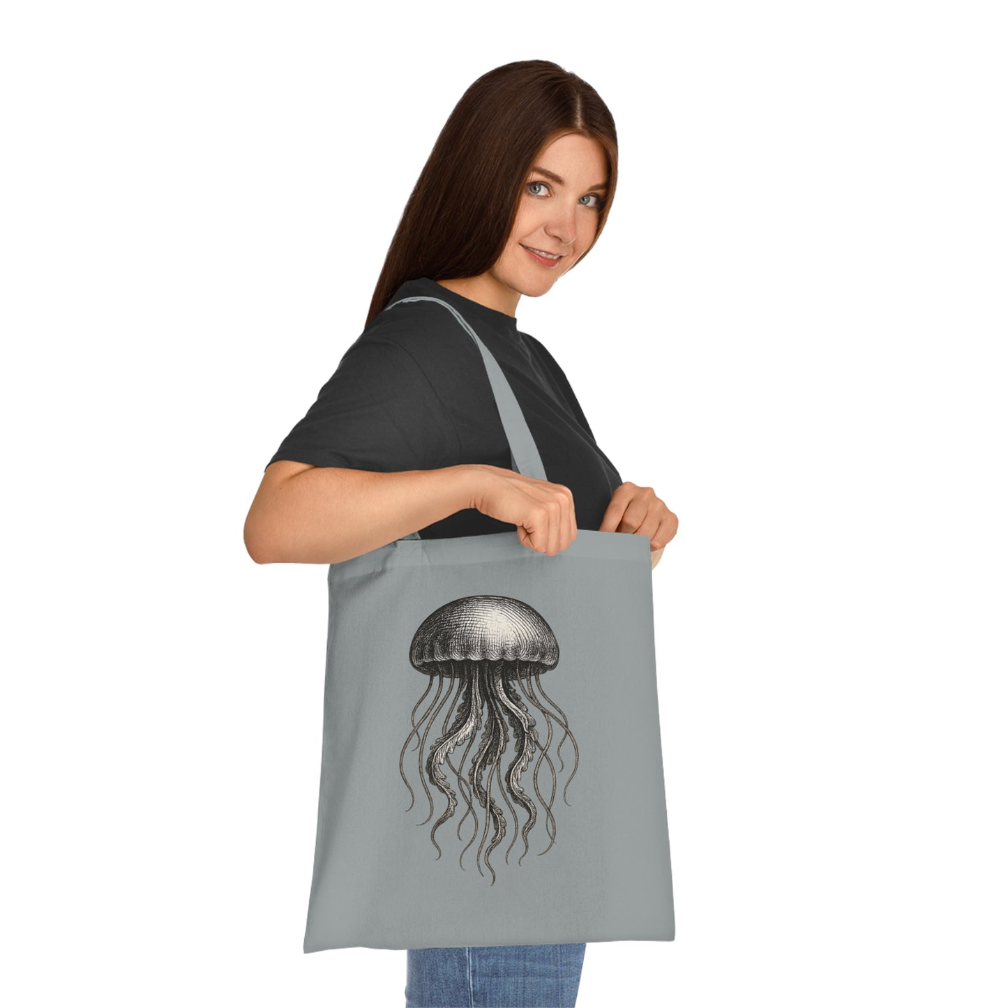 Vintage Etching Jellyfish Tote Bag