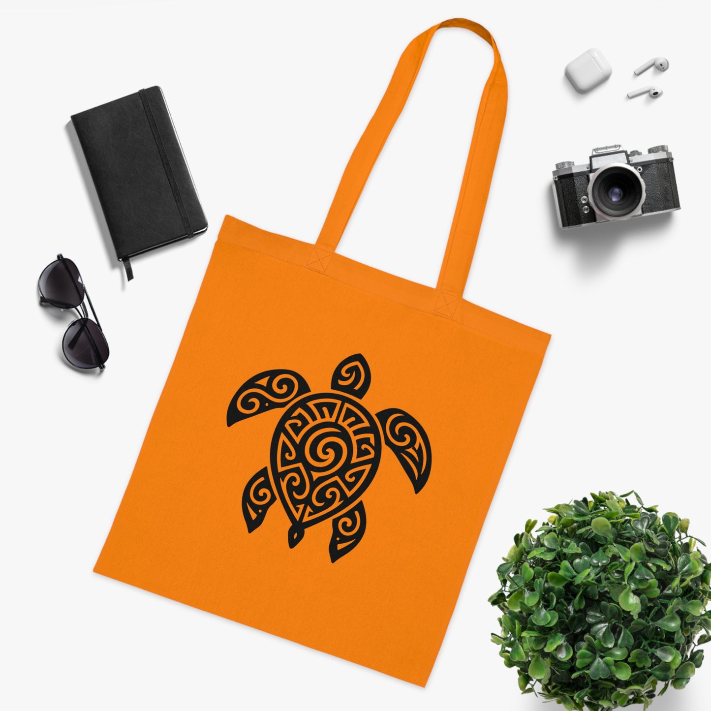 Tribal Tattoo Turtle Tote Bag