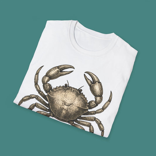 Vintage Etching Crab Unisex T-Shirt