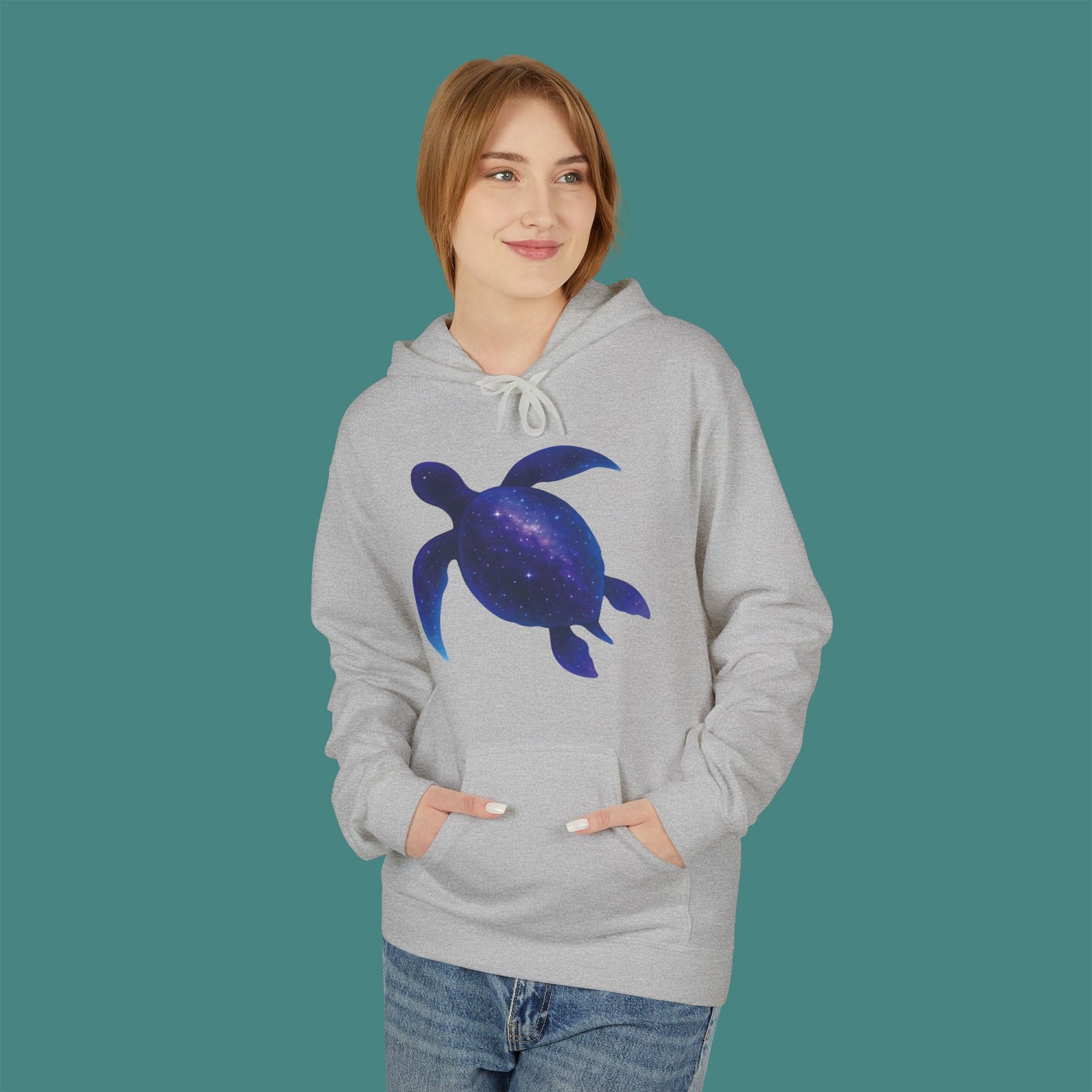 Cosmic Galaxy Turtle Fleece Unisex Hoodie