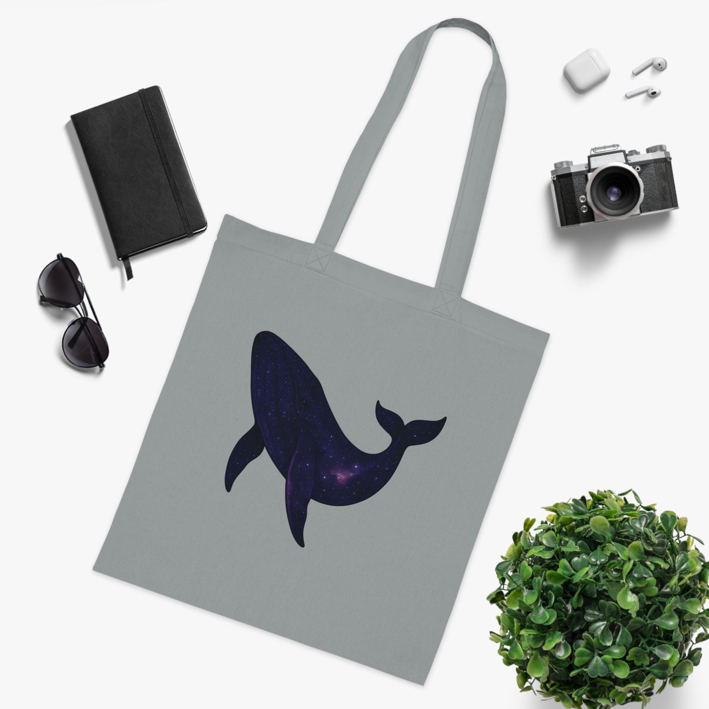 Cosmic Galaxy Whale Tote Bag