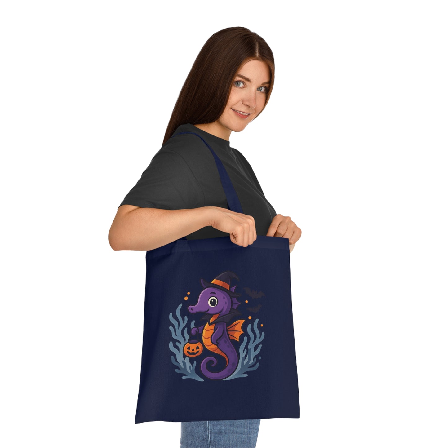 Halloween Seahorse Tote Bag