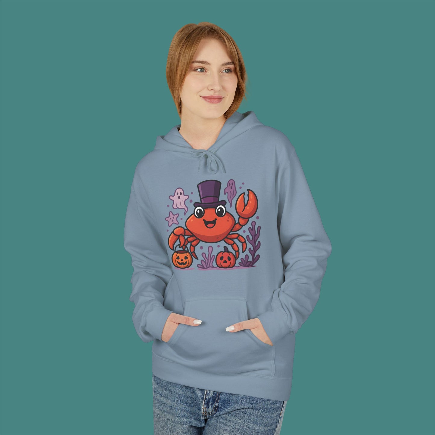 Halloween Crab Fleece Unisex Hoodie