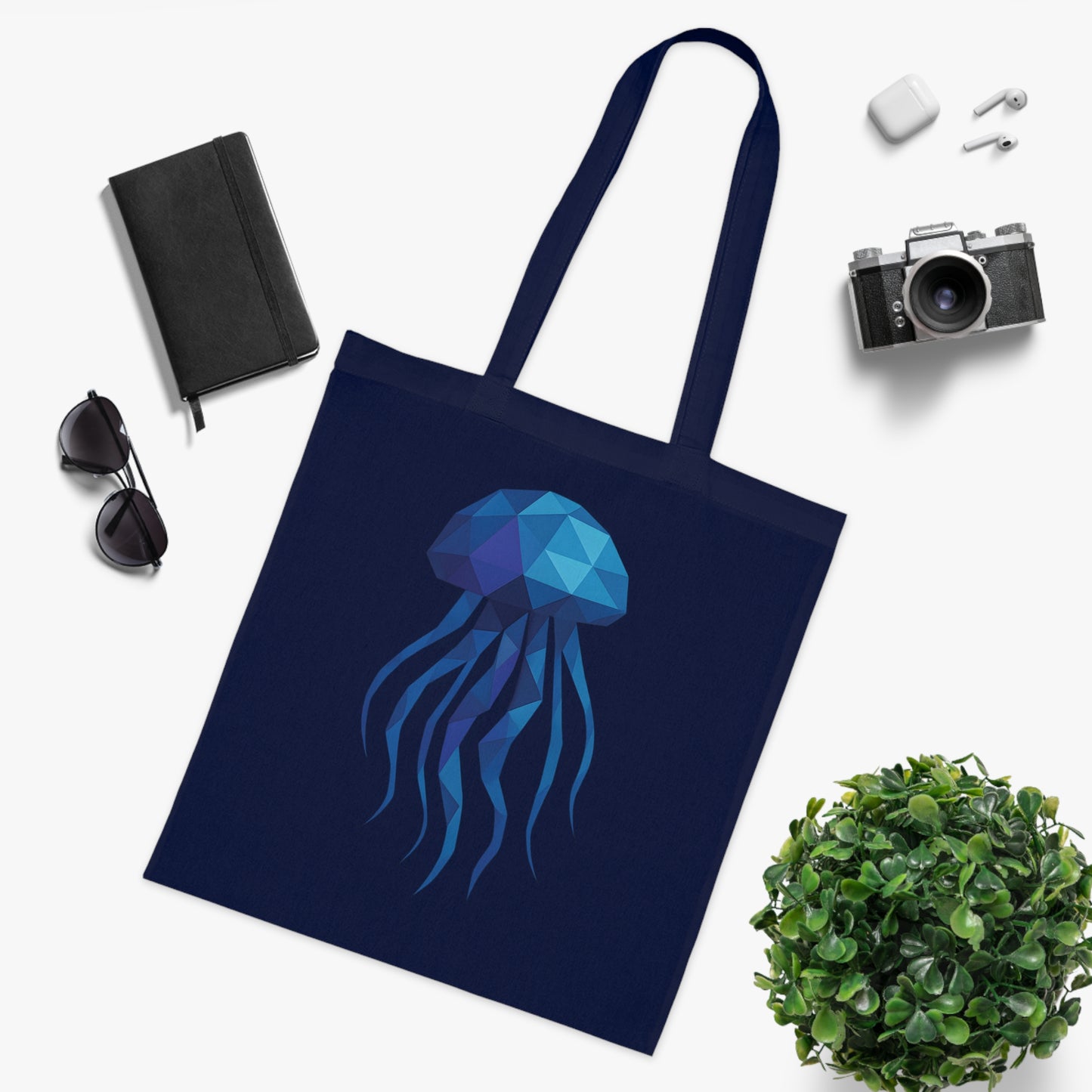 Geometric Polygon Jellyfish Tote Bag