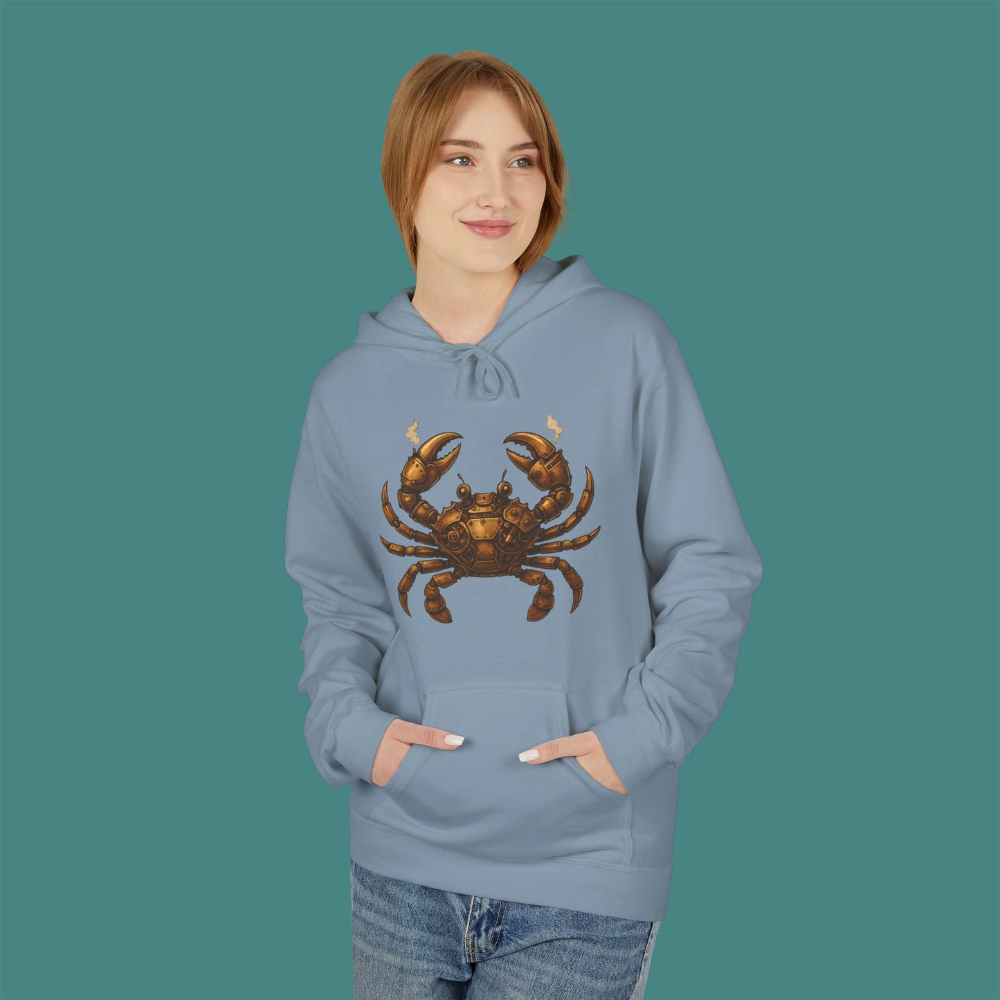 Steampunk Mechanical Crab Fleece Unisex Hoodie