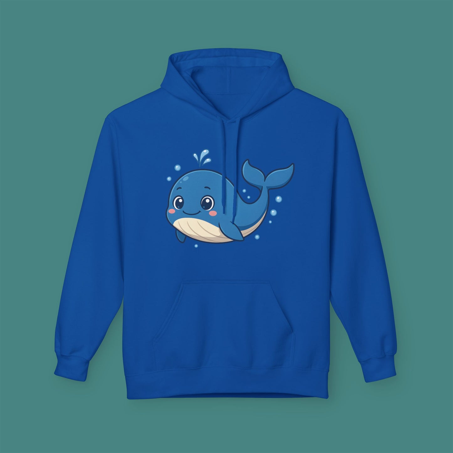 Cartoon Cute Whale Fleece Unisex Hoodie