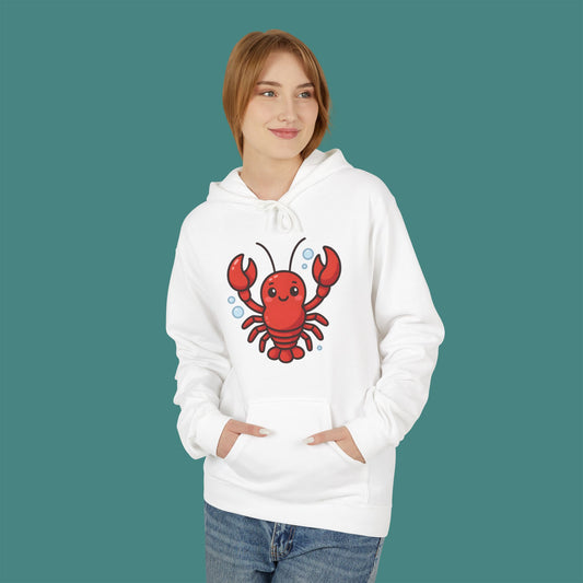 Cartoon Cute Lobster Fleece Unisex Hoodie