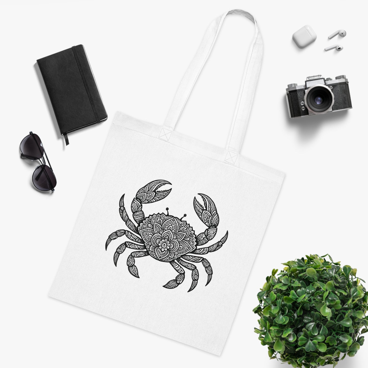 Intricate Mandala Crab Tote Bag