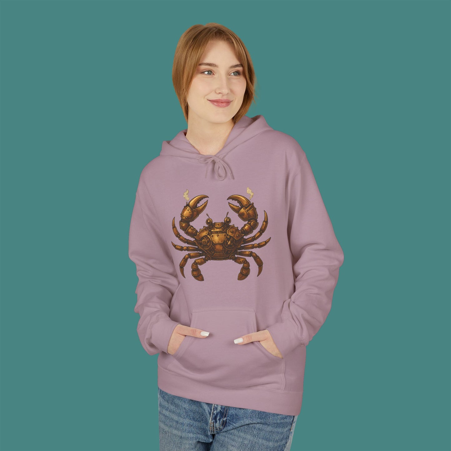 Steampunk Mechanical Crab Fleece Unisex Hoodie