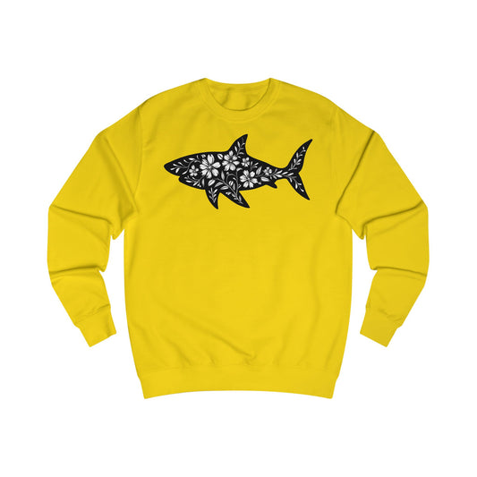 Floral Shark Silhouette Unisex Sweatshirt