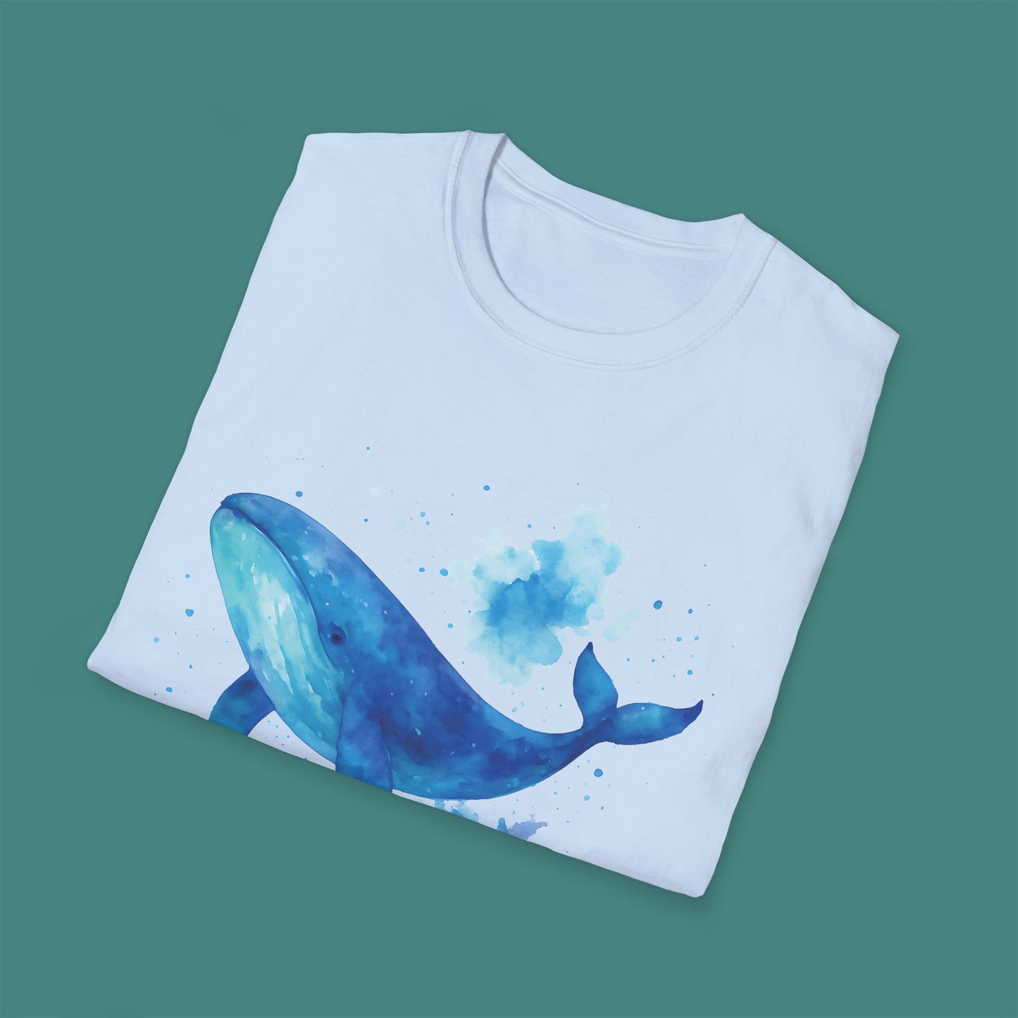 Watercolor Splash Whale Unisex T-Shirt