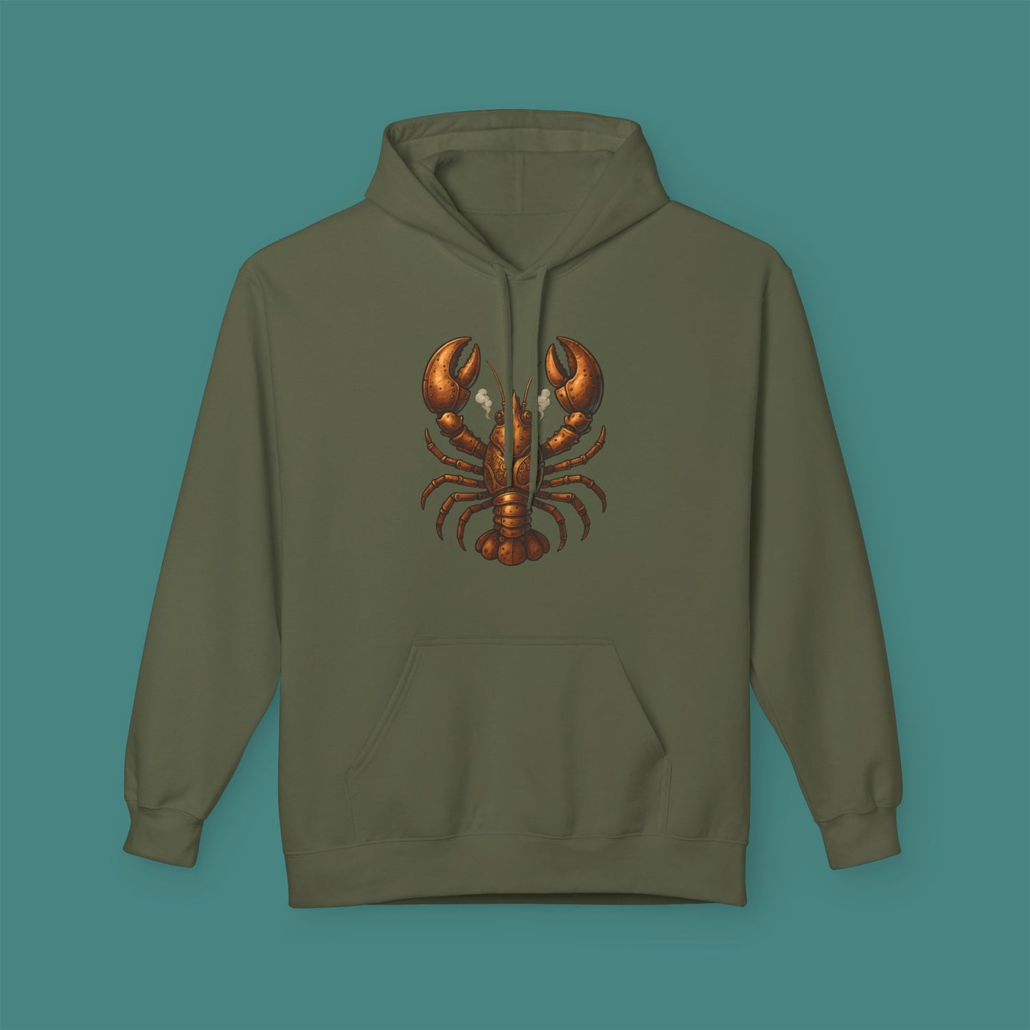 Steampunk Mechanical Lobster Fleece Unisex Hoodie