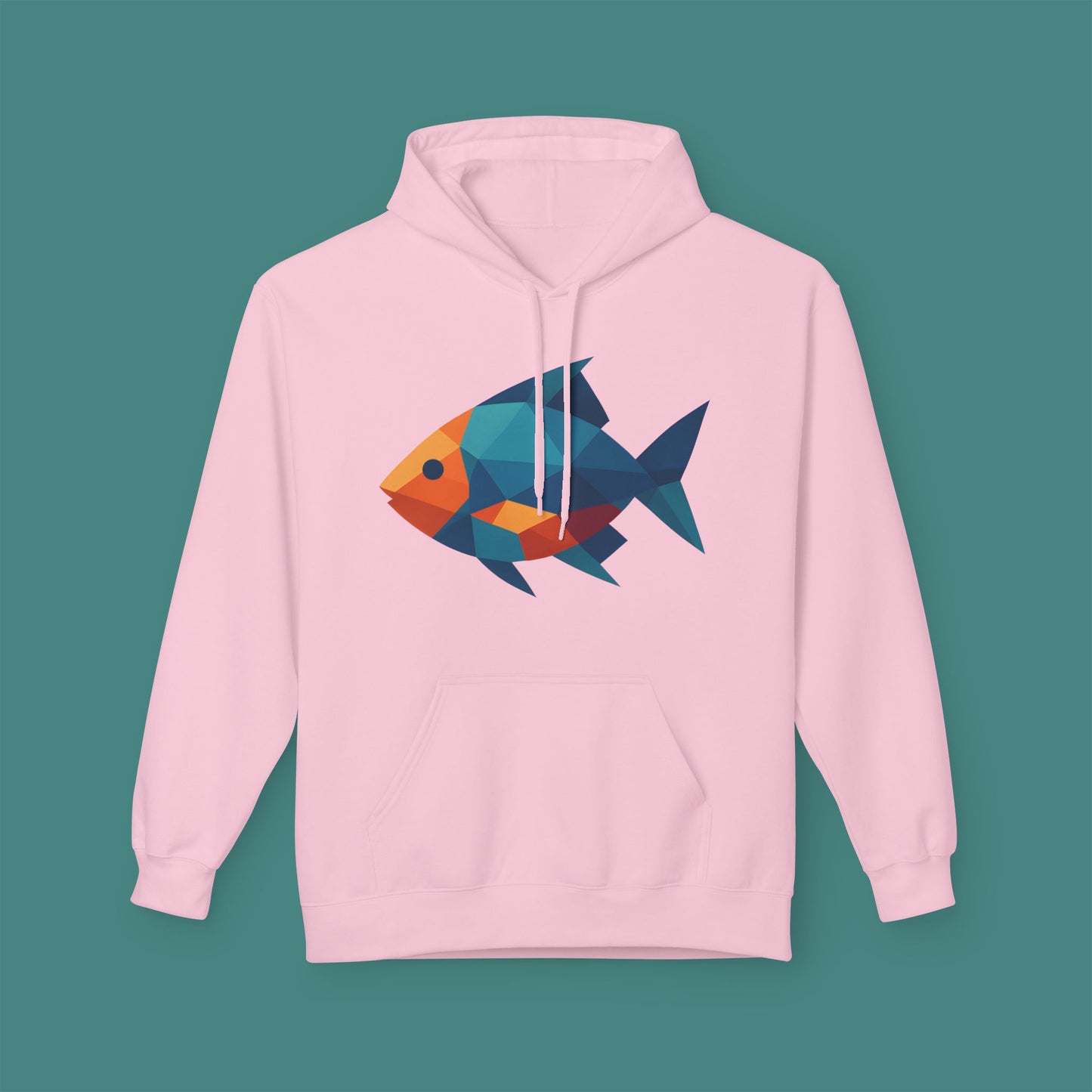 Geometric Polygon Fish Fleece Unisex Hoodie